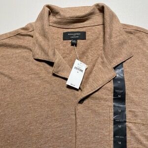 NEW Banana Republic Shirt M Mens S/S Button Up Linen Blend Brown